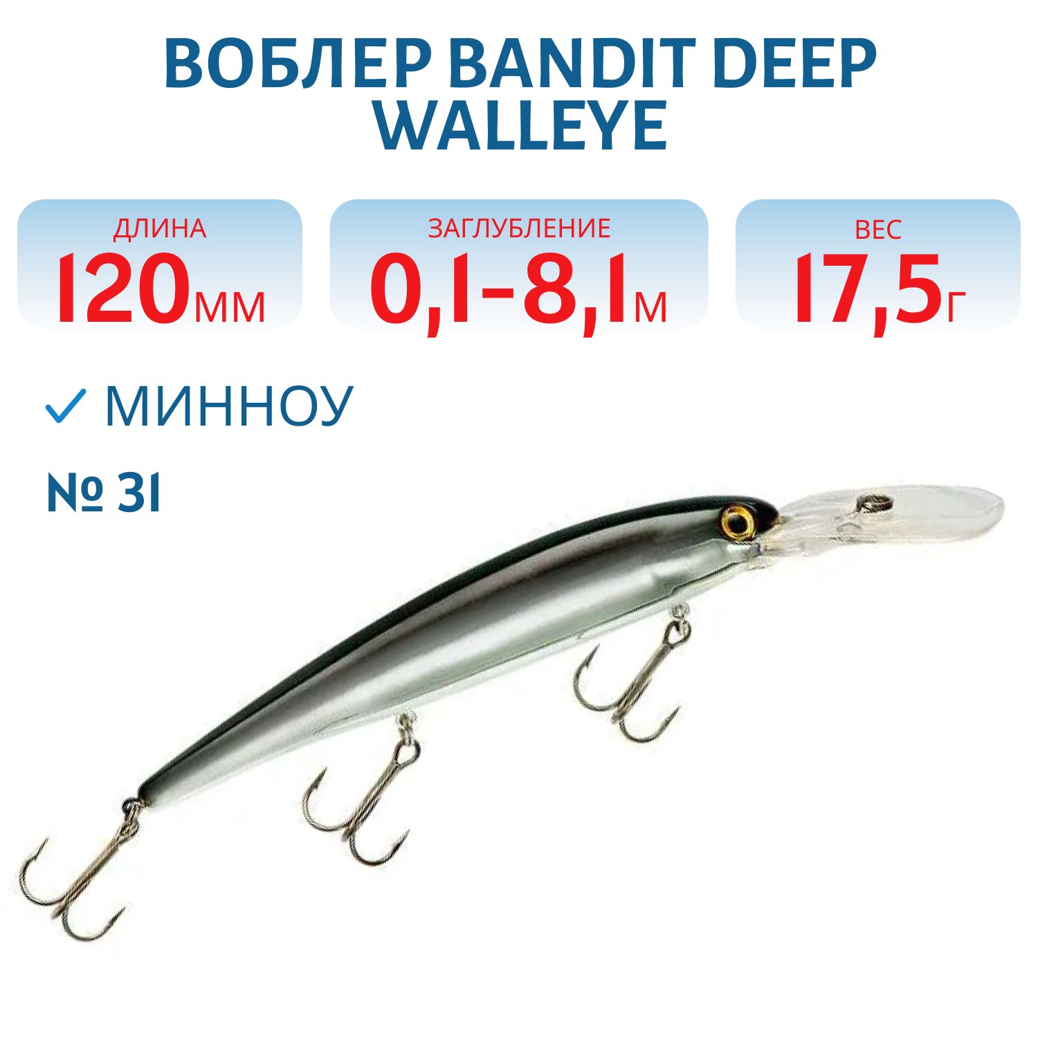 Воблер BANDIT DEEP WALLEYE 31
