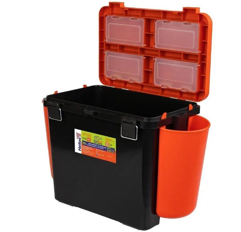 Ящик зимний "FishBox" односекционный (19л) оранжевый Helios