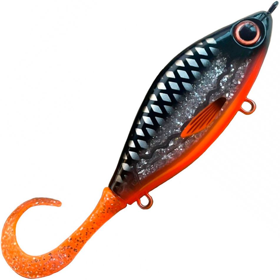 Воблер Джеркбейт Strike Pro Guppie Jr,  110 мм,  70 гр,  Загл. 0, 5м.-3, 0м.,  Тонущий,  цвет: A275G Transparent Black-backed,  (EG-208A#A275G)