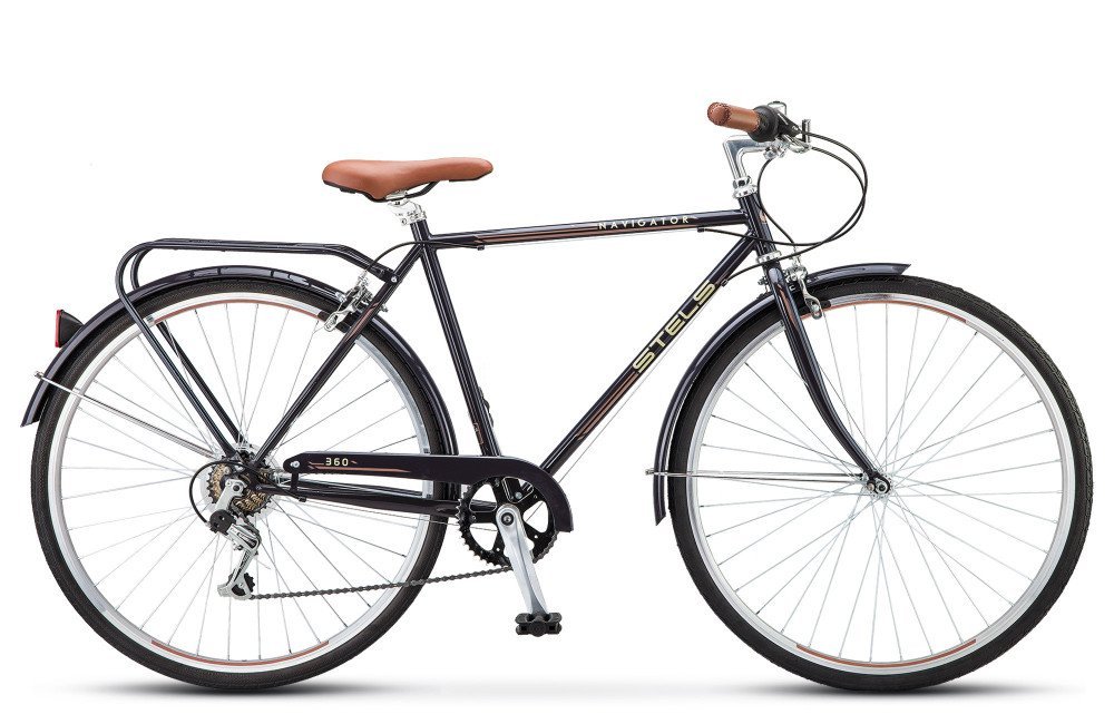 Велосипед колёса 28" дорожный STELS Navigator 360, 1 скорость, рама сталь 21,5" (черный)