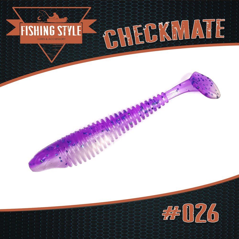 Силиконовая приманка CHECKMATE 3, 5"(89 мм) уп.6 шт.#026 Shiny Violet