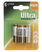Батарейка LR3 (AAA) GP Alkaline Ultra (6шт.) (223015)