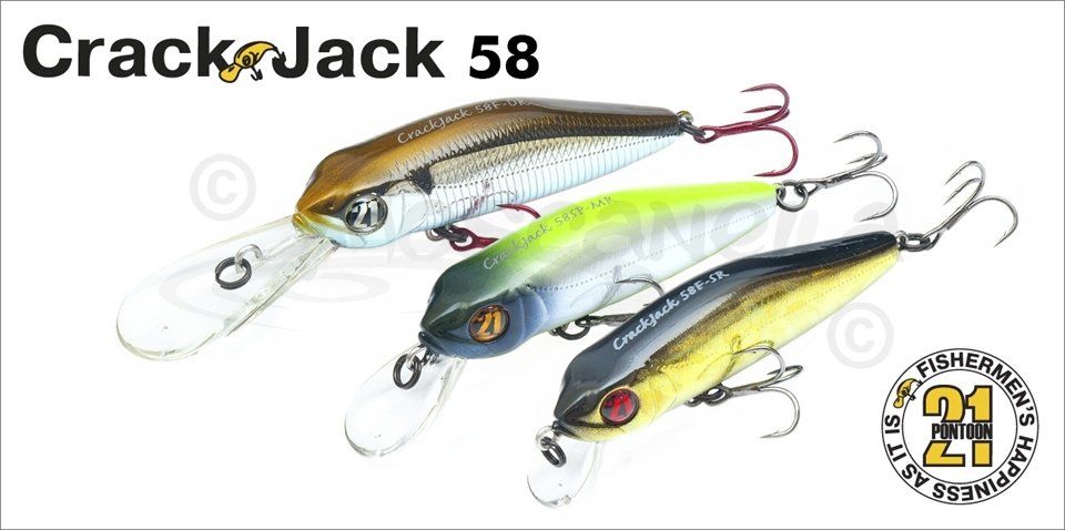 Воблер PONTOON 21,  Crackjack 58F-DR,  58мм.,  5.4гр.,  погруж.2.3-2.5 м №154