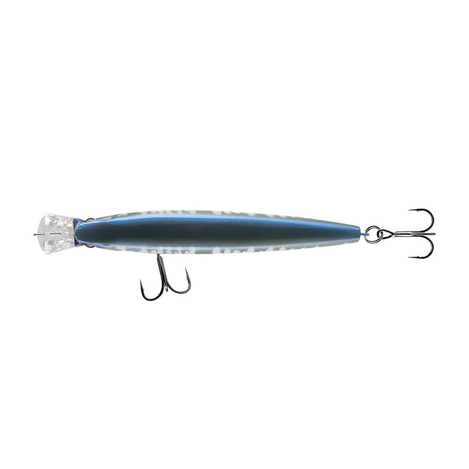Воблер Минноу Strike Pro Top Water Minnow 110,  110 мм,  10, 5 гр,  Загл. 0, 2м.-0, 7м.,  Плавающий,  цвет: A53-EP Silver Smelt UV,  (JL-166F#A53-EP)