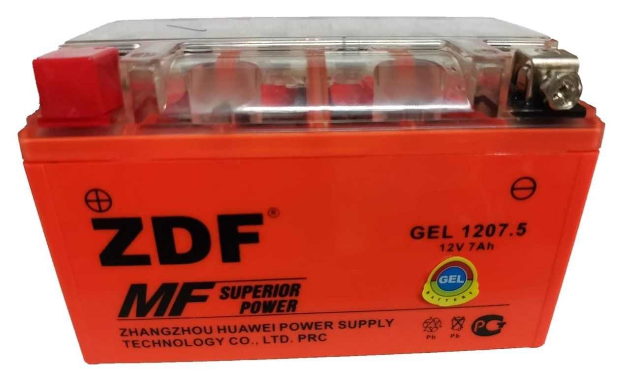 Аккумулятор ZDF 1207.5 GEL Orange YTX7A-BS 151*88*94