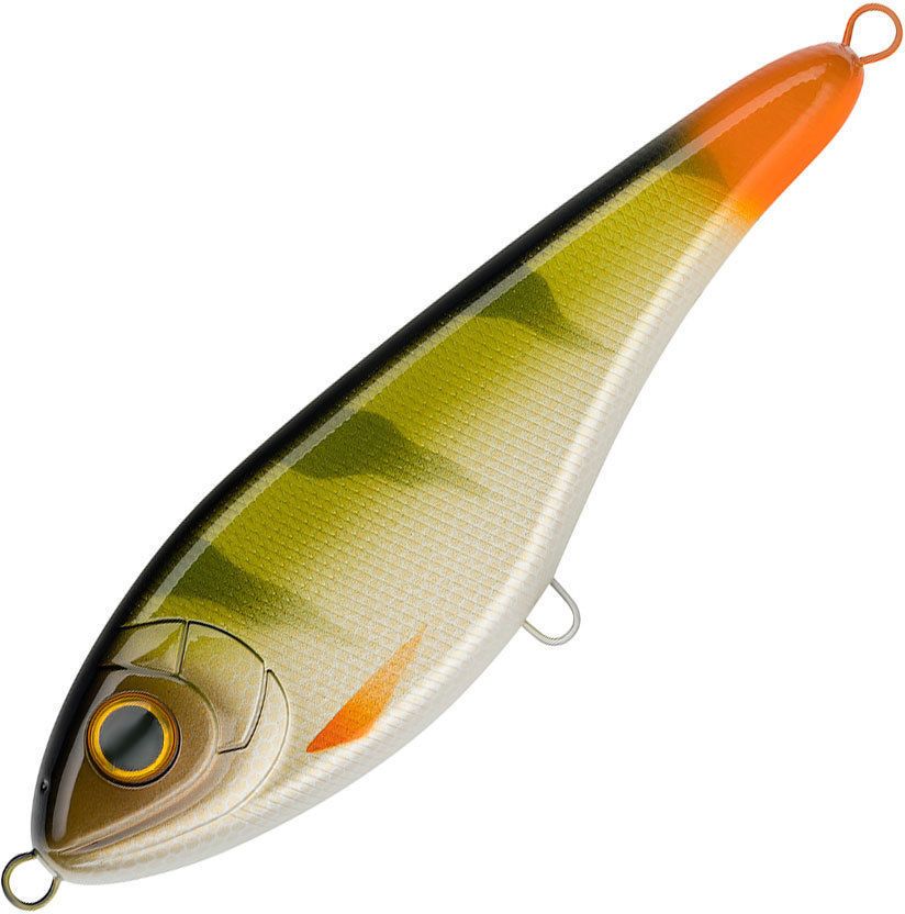 Воблер Джеркбейт Strike Pro Buster Jerk Shallow Runner,  150 мм,  64, 5 гр,  Загл. 1, 0м.,  Медленно всплывающий,  цвет: C076F Natural Perch,  (EG-048S#C076F)