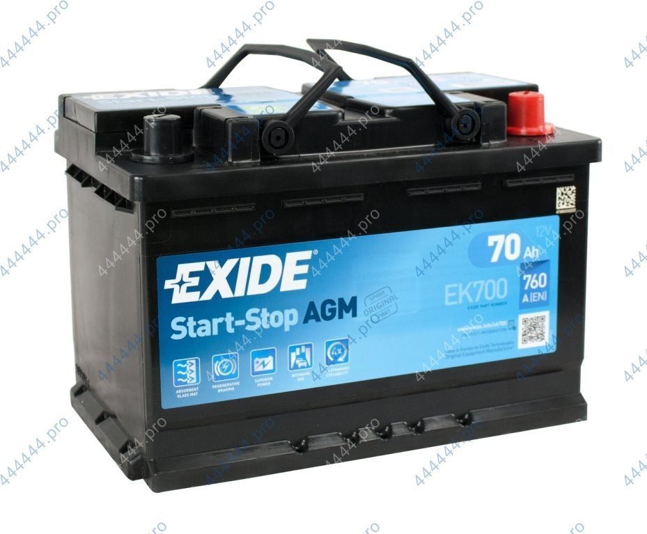 Аккумулятор автомобильный 2024. Exide start-stop AGM ek700. Аккумуляторы Exide ek700. Exide ek700 AGM. Exide AGM ek700 70ah 760a (r+) (278x175x190).