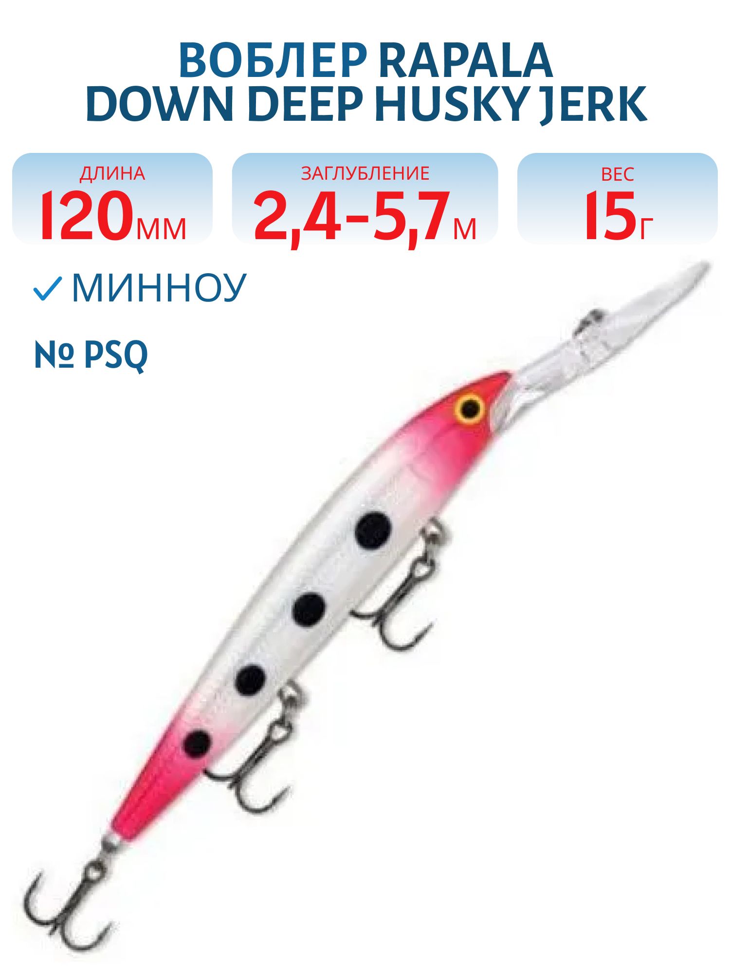 Воблер Rapala Down Deep Husky Jerk 12 /PSQ