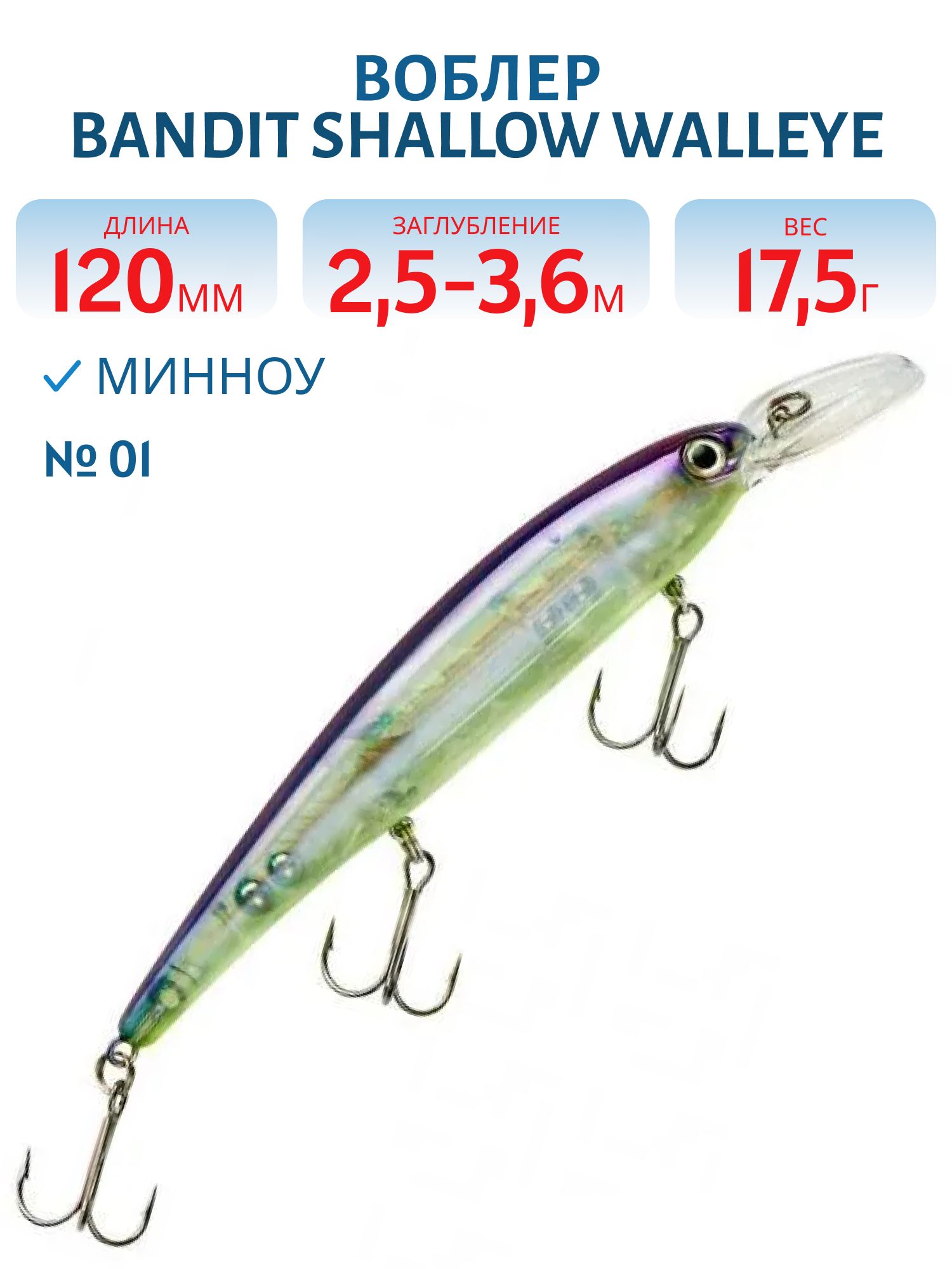 Воблер BANDIT SHALLOW WALLEYE 01