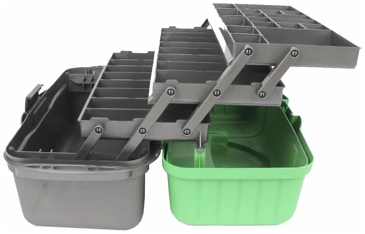 Ящик рыболова трехполочный зеленый Helios