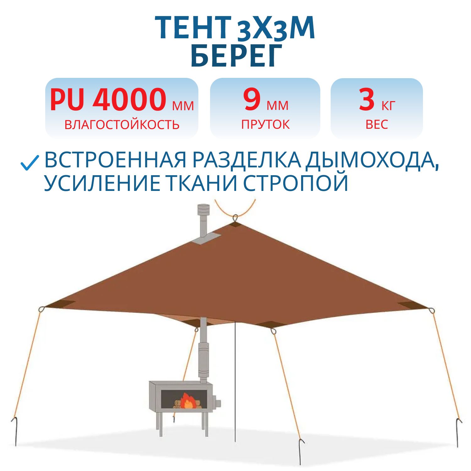 Тент 3х3м Берег