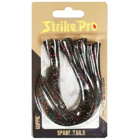 Хвост силиконовый для Strike Pro Guppie,  цвет: Mossgreen Glitter 3 твистера + риппер