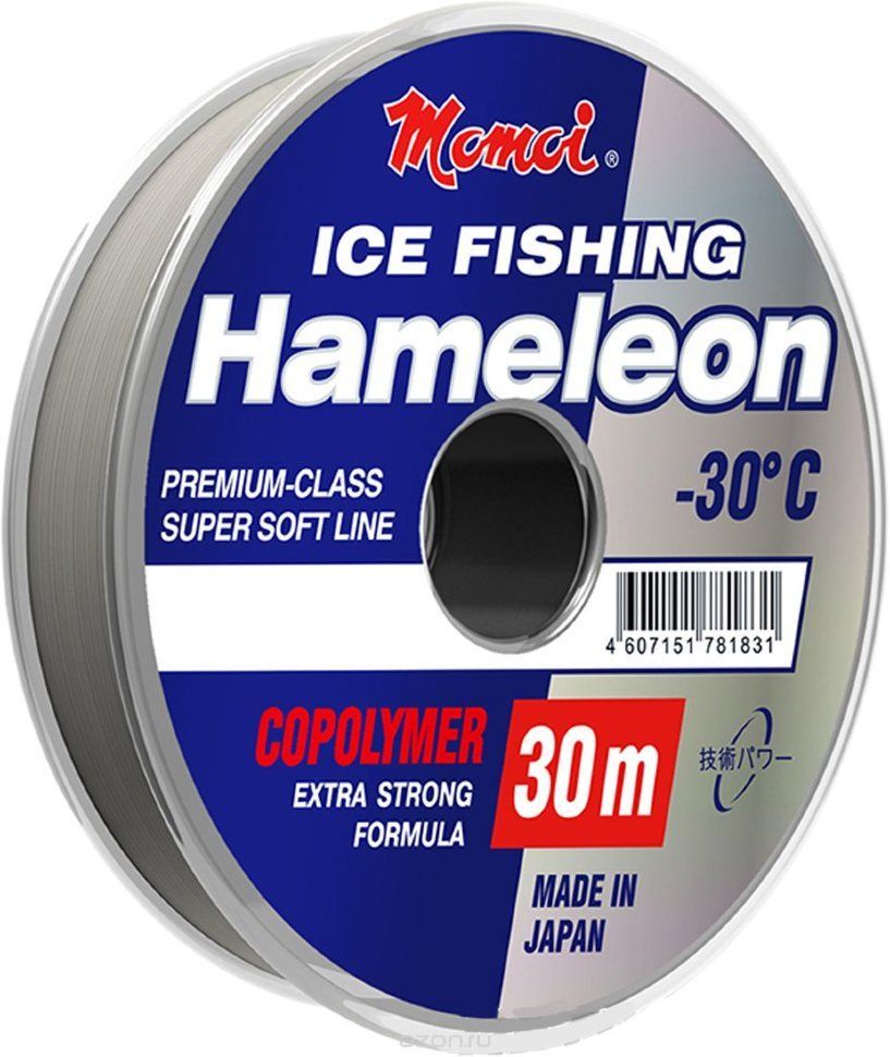 Леска Hameleon ICE Fishing серебряная 0, 22 мм,  6.0 кг, 30 м (шт.)