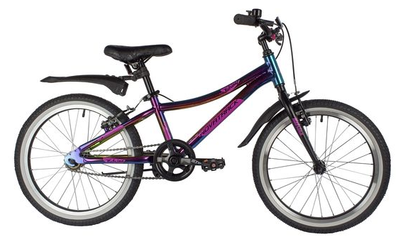 Велосипед колёса 20" детский NOVATRACK Katrina,  1 скорость,  рама сталь (фиолетовый)