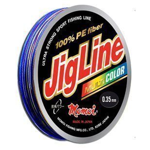Шнур JigLine Multicolor  0,27 мм,  22,0 кг, 100 м 5 цветов по 10м.