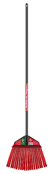 Метла полипропиленовая (335*265*1385мм) веерная,  плоская,  деревянный черенок БЦМ (2005)