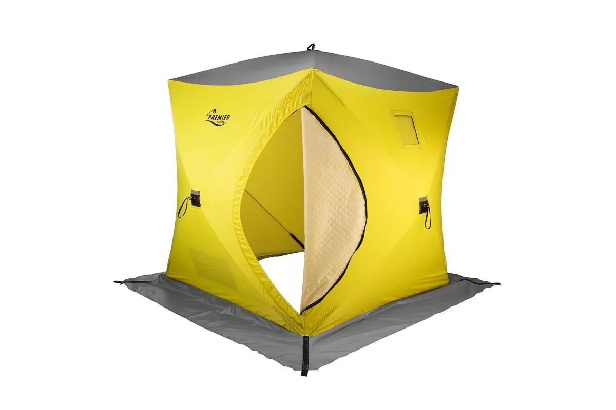 Палатка зимняя утепленная Куб-1 желтый/серый (PR-WFSCI-150YG) PREMIER