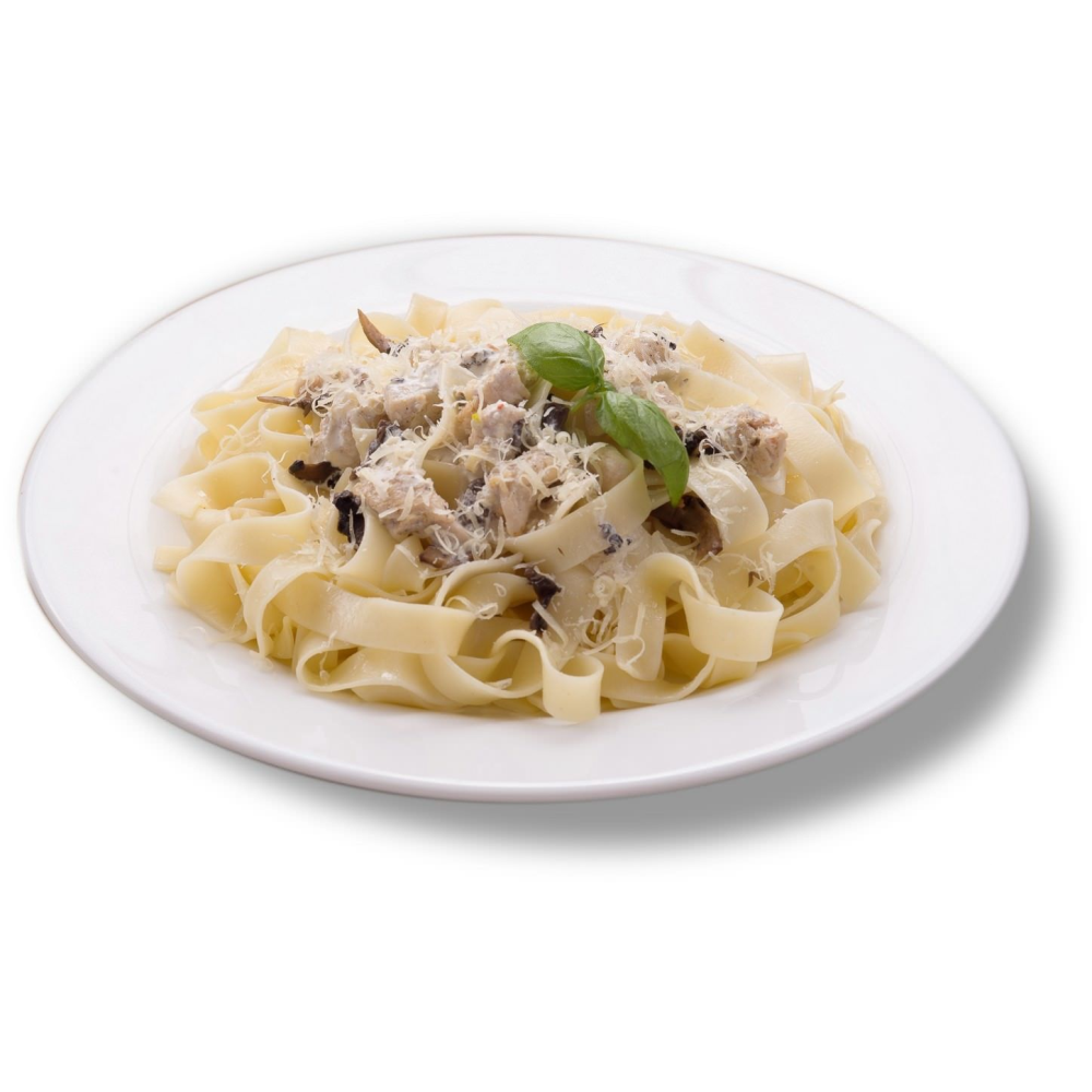 Паста с курицей и грибами