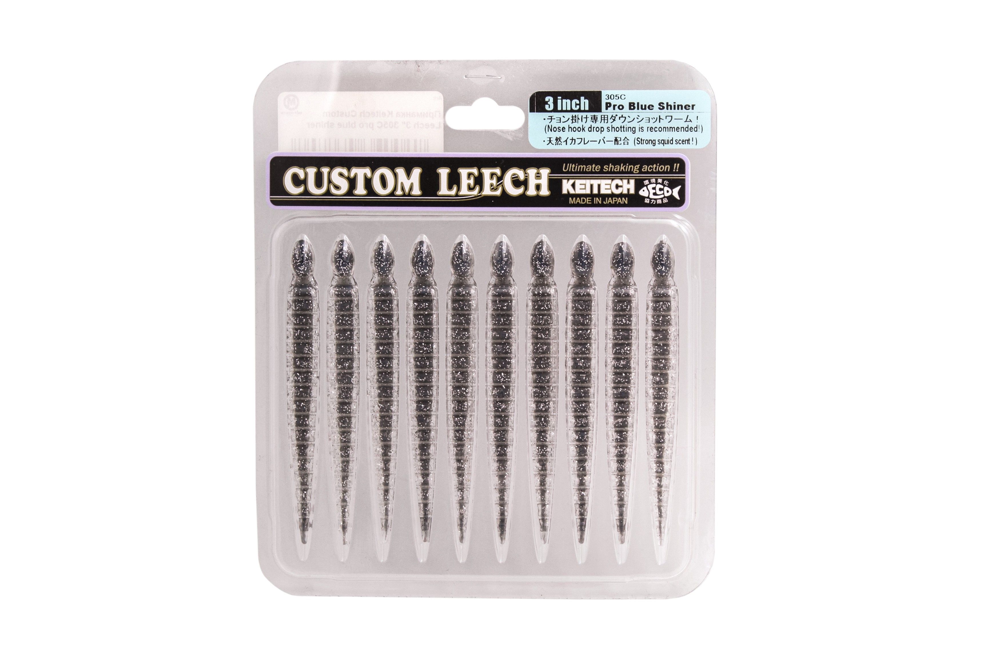 Приманка съедобная Keitech Custom Leech 3" 305C Pro Blue Shiner