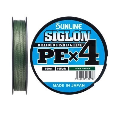 Шнур Sunline SIGLON PE×4 150M(Dark Green) #1.7/30LB