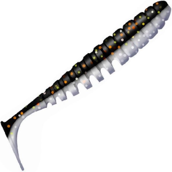 Приманка ZUB-SHAD 90мм-5шт,  (цвет 030) черный верх-натурал низ