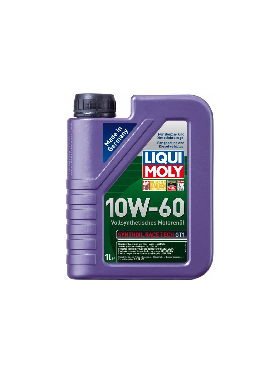 LIQUI MOLY "Synthoil Race Tech GT1" 10W60 1L синтетическое моторное масло 1943