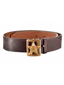 Ремень поясной "Звезда" 50 мм коричневый (№ 4)