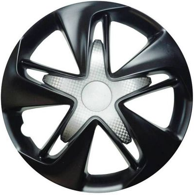 Колпаки колеса R16 СУПЕР АСТРА серебристо-черный карбон (2шт.к-т) LW1610