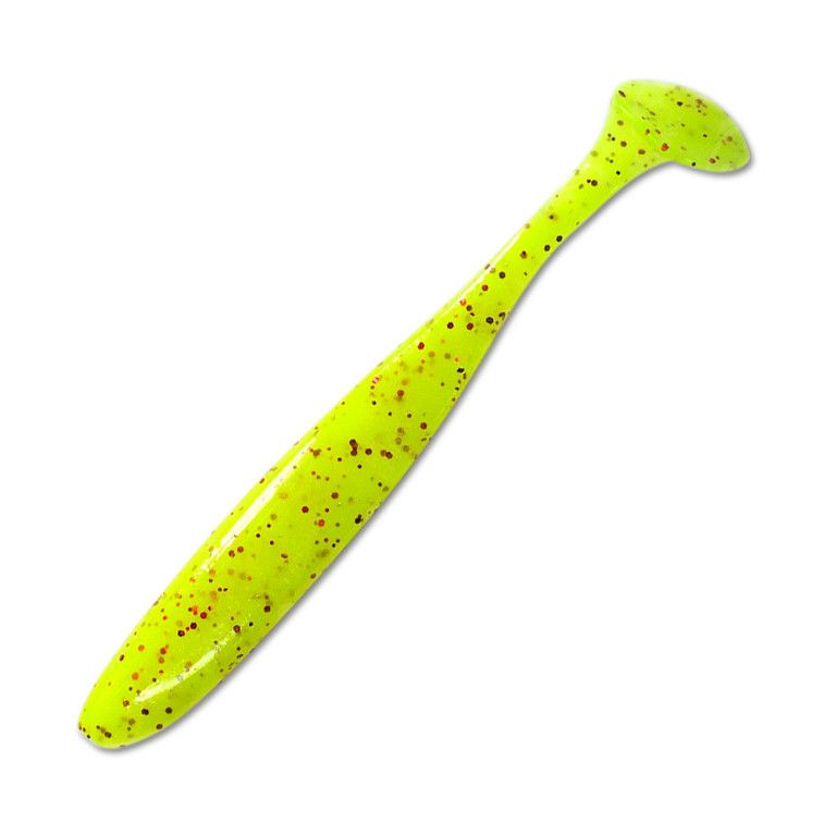 Приманка съедобная Keitech Easy Shiner 4" PAL #01 Chartreuse Red Flake