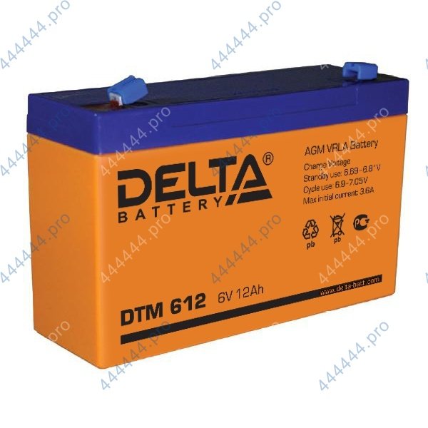 мото  6/12А DELTA DTM612 AGM  Аккумулятор зал/зар.