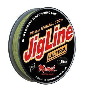 Шнур JigLine Ultra PE  0,18 мм, 14,0 кг, 100 м хаки