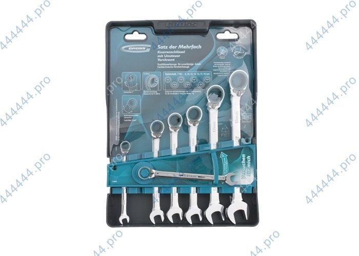 Набор ключей комбинированных трещоточных шарнирных 8пр. (Ø8-19мм) сумка АвтоДело 30228