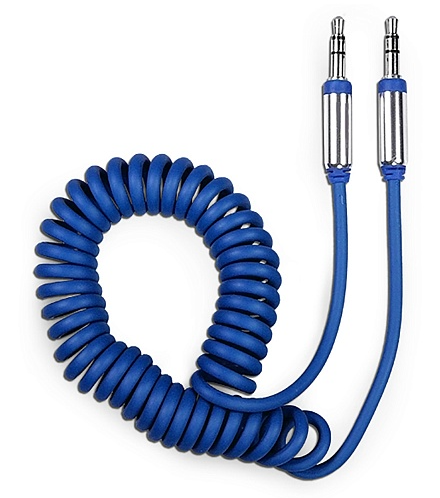 Аудиокабель AUX (3.5мм,  длина 1, 8м,  витой провод,  синий) OLMIO (39484)