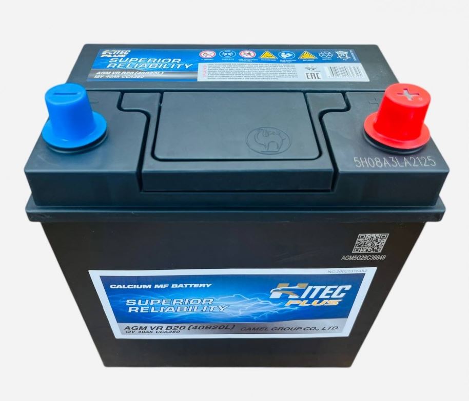 40 HITEC AGM VR B20 (40B20L) Евро Аккумулятор залит/заряжен