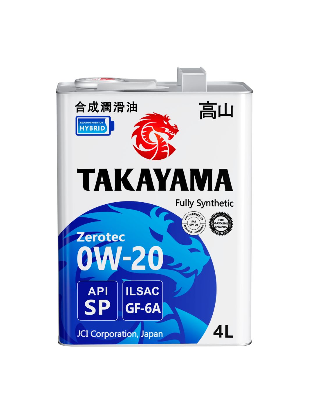 TAKAYAMA Zerotec SAE 0W20 ILSAC GF-6A API SP 4л синтетическое моторное масло