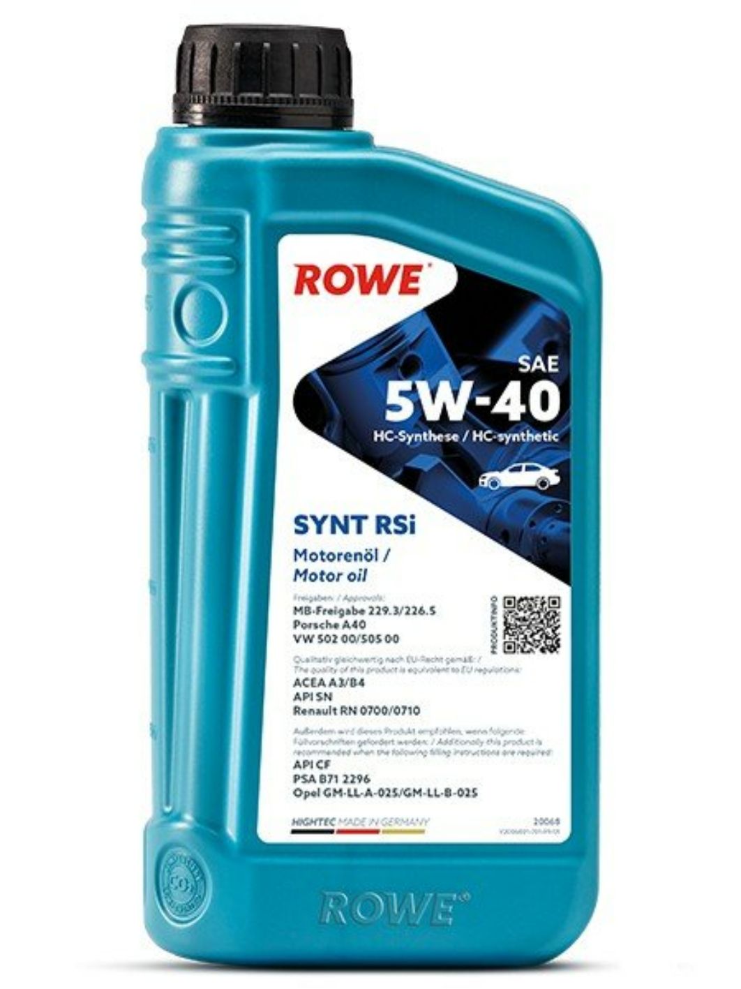 ROWE  HIGHTEC SYNT RSi SAE 5W40 1L синтетическое моторное масло