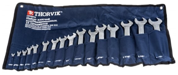 Набор ключей комбинированных 16пр. (1/4"-1-1/4") сумка Thorvik CWIS0016