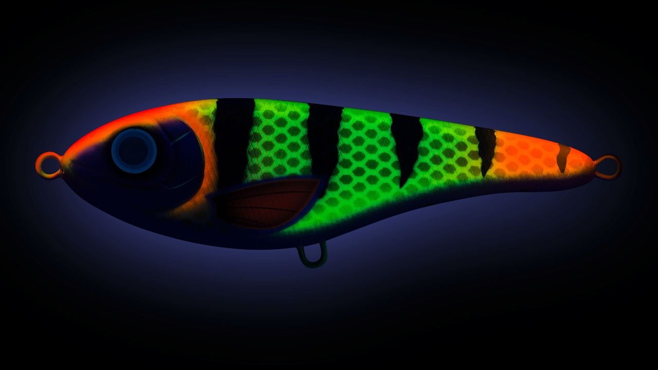 Воблер Джеркбейт Strike Pro Buster Jerk Shallow Runner, 150 мм, 64,5 гр, Загл. 1,0м., Медленно всплывающий, цвет: C683F Disco Perch, (EG-048S#C683F)