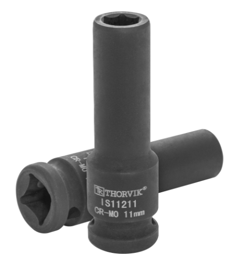 Головка торцевая 1/2" 6-гранная 11мм ударная,  удлиненная Thorvik IS11211