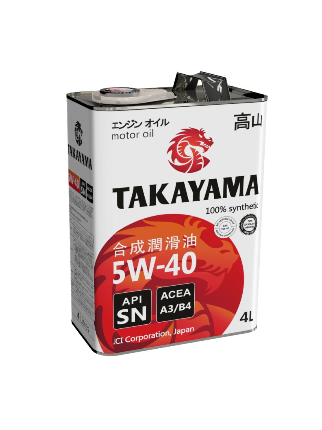 TAKAYAMA ADAPTEC SAE 5W40 API SN/CF 4л синтетическое моторное масло
