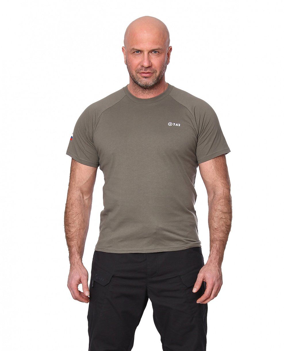 Футболка поло "Mini Logo T-Shirt"(Мини лого) (хлопок,  олива) 7PO-01OL (M/48)