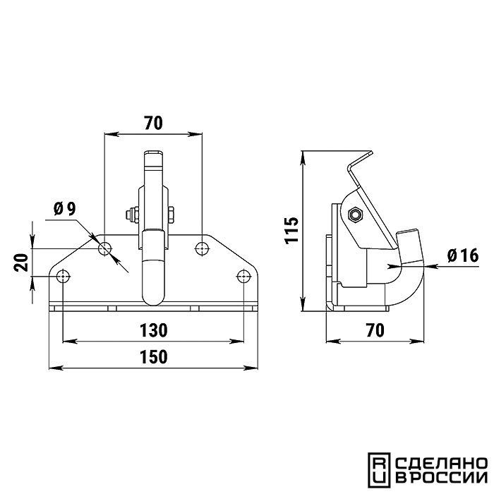 Крюк сцепки для снегохода YAMAHA 100205T