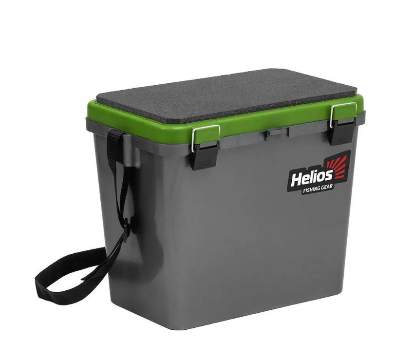 Ящик рыболовный зимний (19л) односекционный серый/салатовый Helios