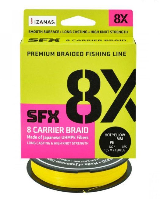 Леска плетеная SFX 8X желтая 135 м 0.104 мм 5 кг PE 0.4