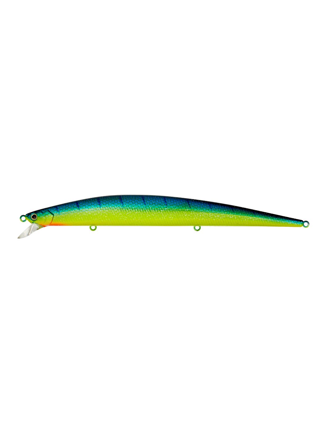 Воблер Минноу Strike Pro Koffana 210F,  210 мм,  34, 2 гр,  Загл. 0, 5м.-1, 5м.,  Плавающий,  цвет: C063F Blue-yellow Tiger Sparkles,  (EG-145C-F#C063F)