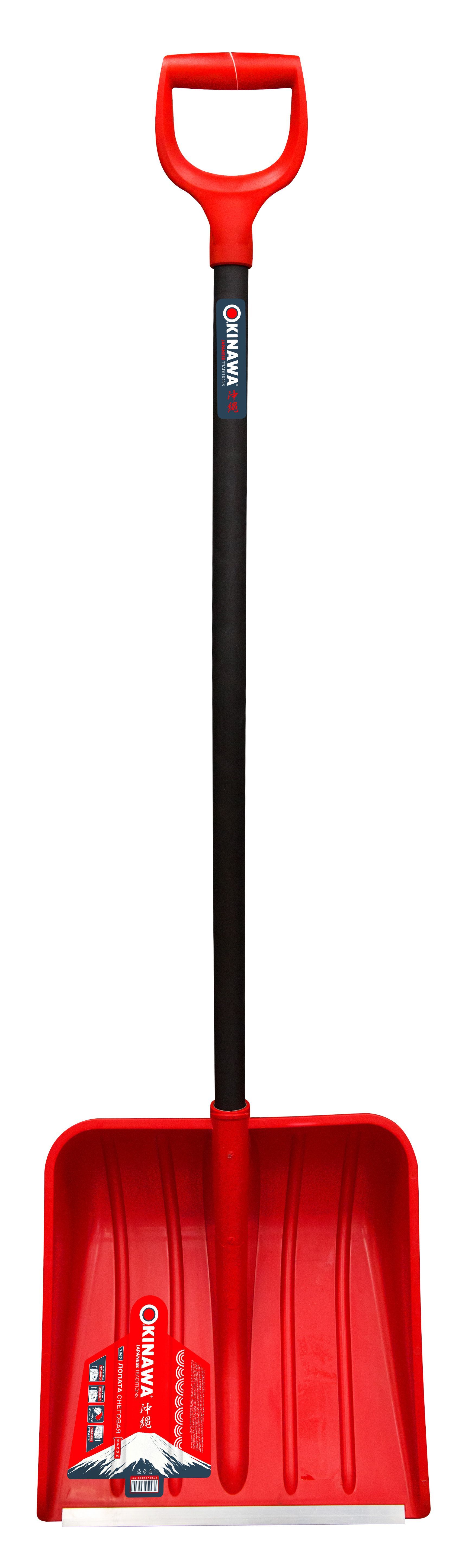 Лопата для снега (410*410мм) алюминиевый черенок OKINAWA (2368-Ч)