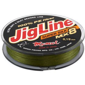 Шнур JigLine MX 8 Super Silk 0,08 мм,6,2 кг,100 м хаки