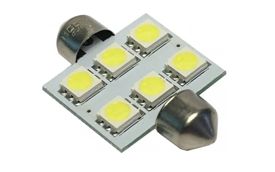 Светодиод 24V C5W (T11x31) салонный белый 6SMD YADA (900463) (1шт.)