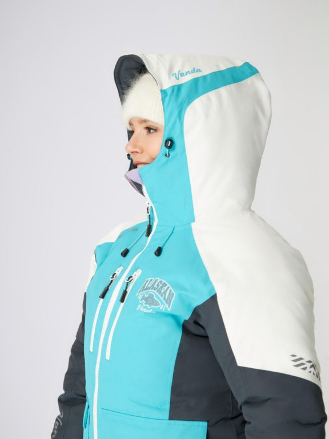 Костюм зимний Alaskan Vanda женский XL белый/голубой/серый (куртка+полукомбинезон) м