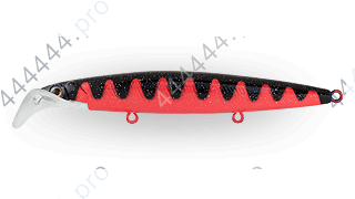 Воблер Минноу Strike Pro Scooter Minnow 110F,  110 мм,  11, 8 гр,  Загл. 1, 5м.-2, 5м.,  Плавающий,  цвет: A88 Red Devil Sparkles,  (EG-186F#A88)